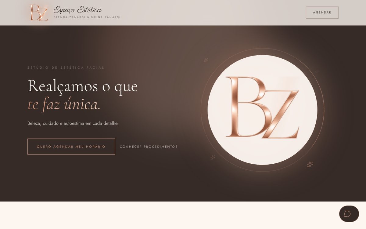 Print do site BZ Estética Facial criado pela GR Company