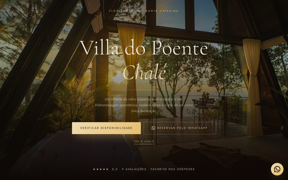 Print do site Villa do Poente criado pela GR Company